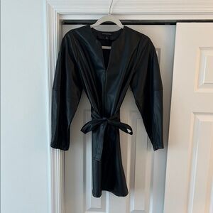 Banana Republic Black Faux Leather Dress